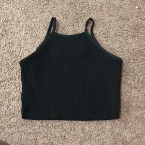 Black ribbed tank